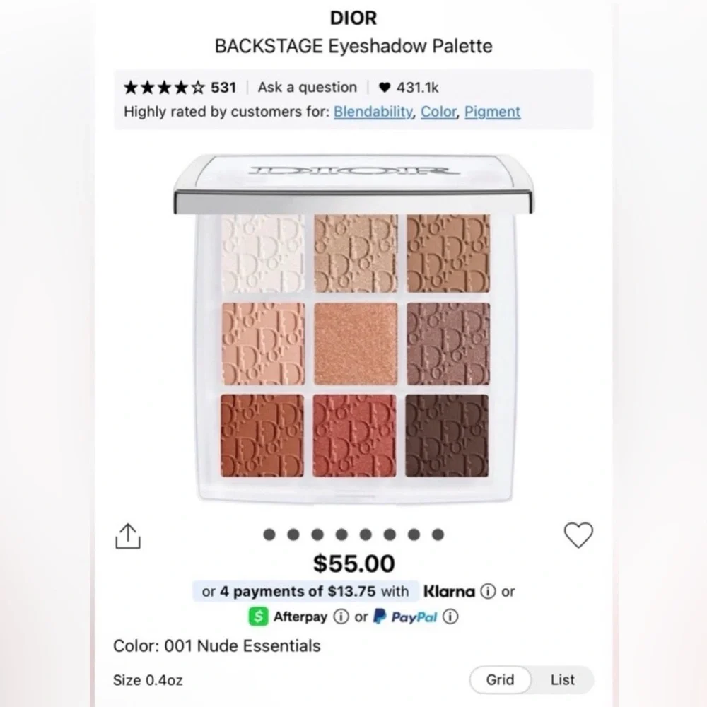 Dior Backstage Eye Palette 001 Nude Essentials BNIB - Picture 10 of 10